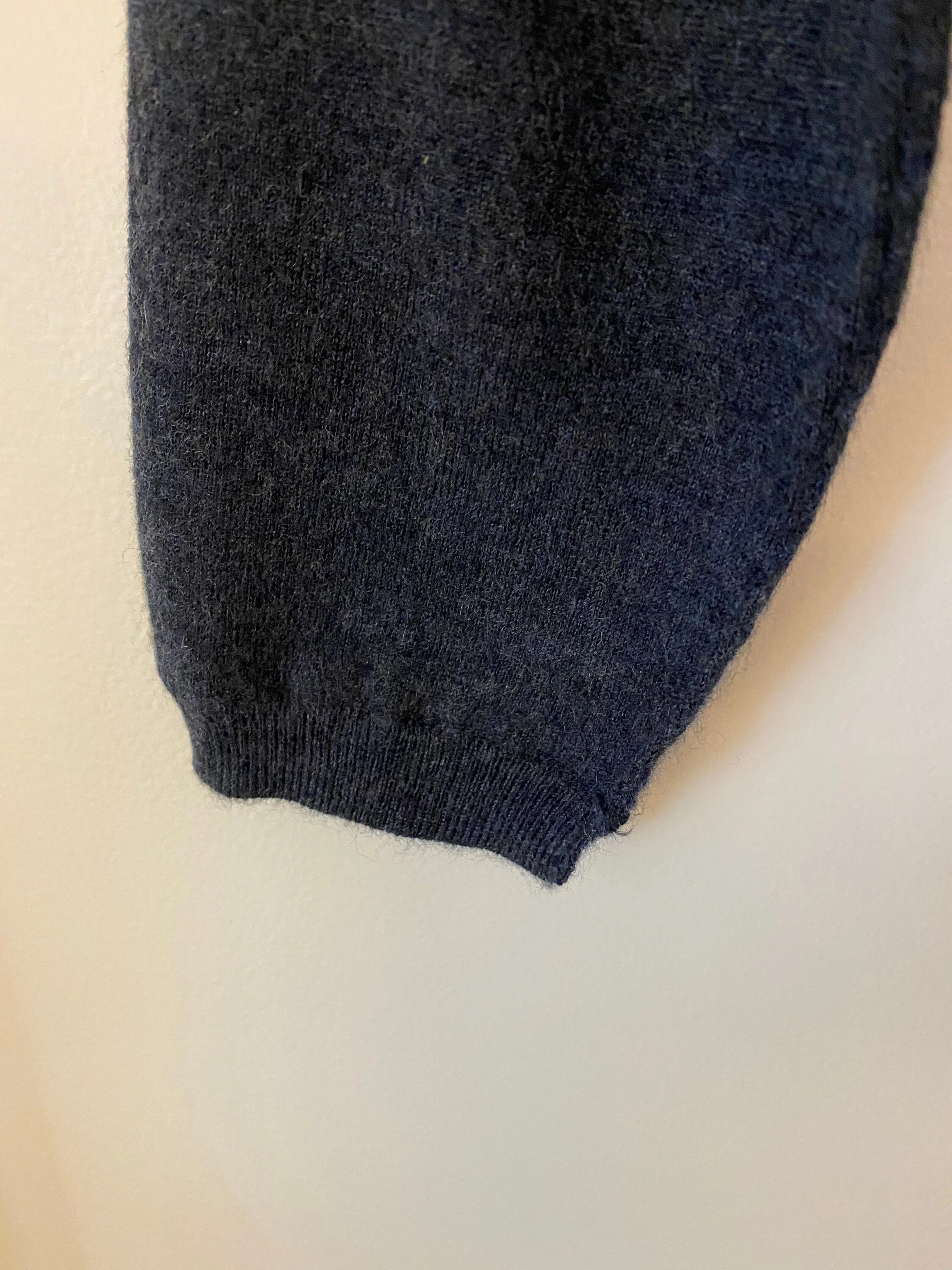 Brazeau Tricot Bracelet Sleeve Cashmere Sweater in Ink