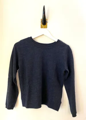 Brazeau Tricot Bracelet Sleeve Cashmere Sweater in Ink