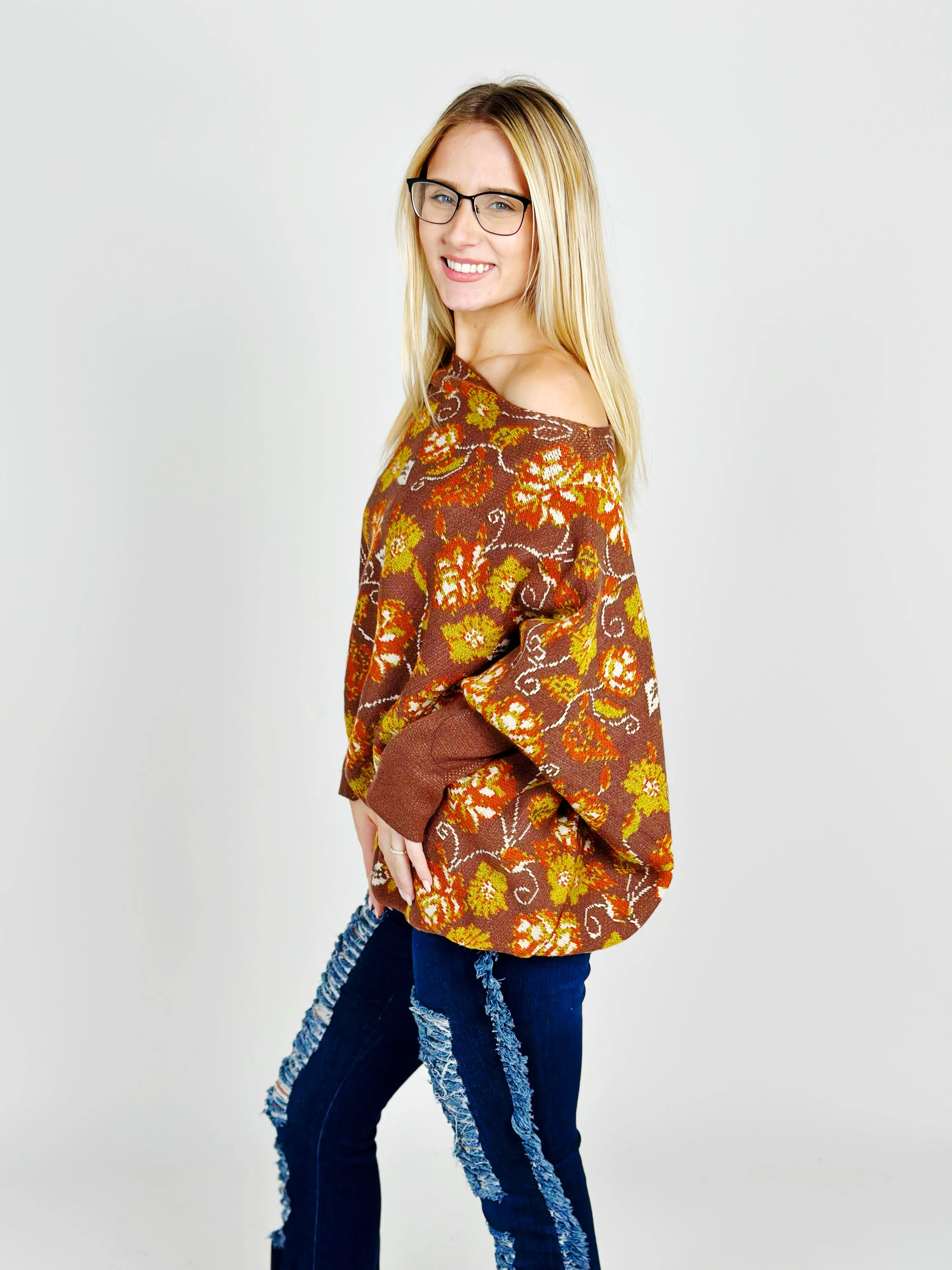 Brown Asymmetrical Sweater
