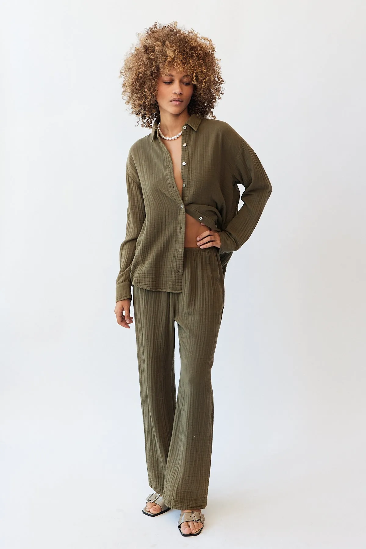 Bubble Crop Simple Pant