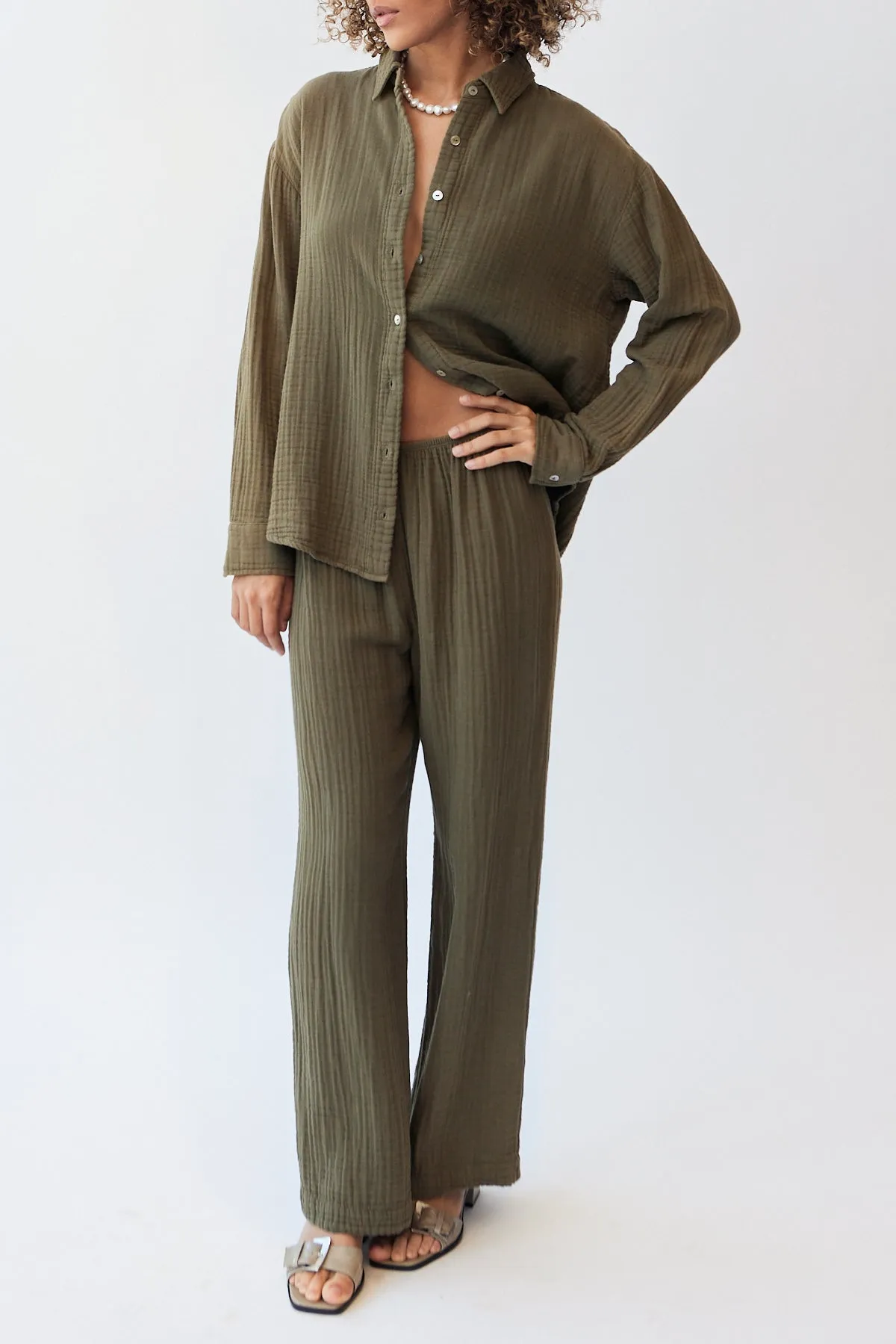 Bubble Crop Simple Pant