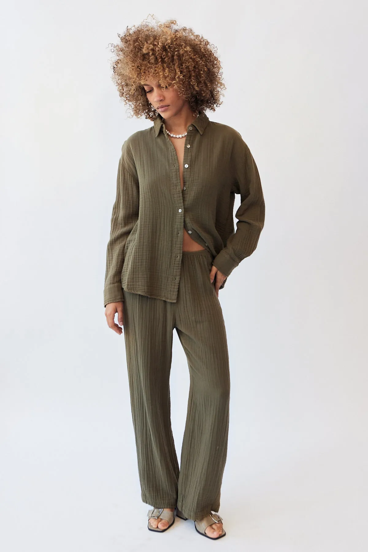 Bubble Crop Simple Pant