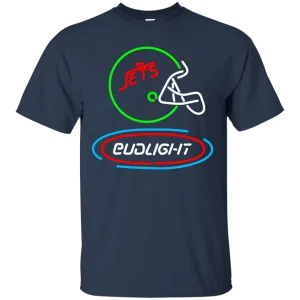 Bud Light Beer T-Shirt Custom Designed Graphic Pattern Jets Helmet