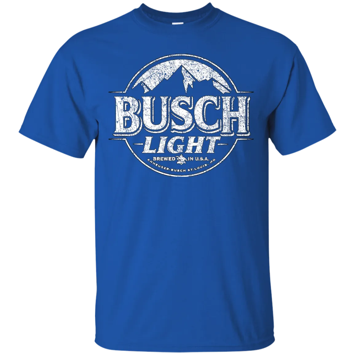 Busch Light Beer T-Shirt Custom Designed White Worn Label Pattern