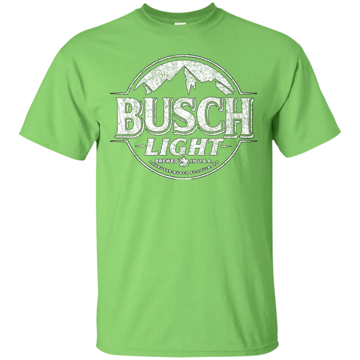 Busch Light Beer T-Shirt Custom Designed White Worn Label Pattern