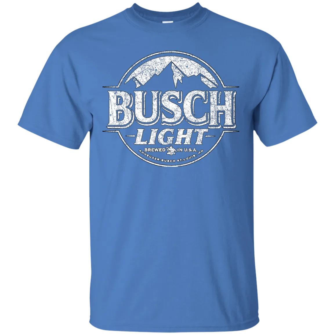 Busch Light Beer T-Shirt Custom Designed White Worn Label Pattern