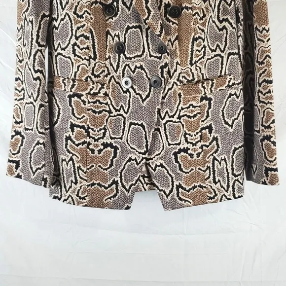 Cabi 3733 Python Snakeskin Print Double Breasted Blazer