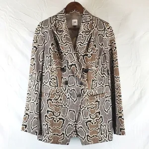 Cabi 3733 Python Snakeskin Print Double Breasted Blazer