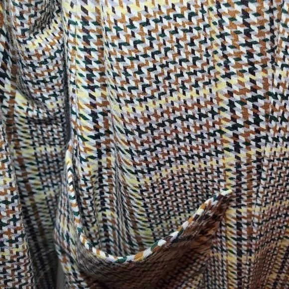 CAbi Pastime Brown and Yellow Houndstooth Plaid Blazer Jacket Sz 4