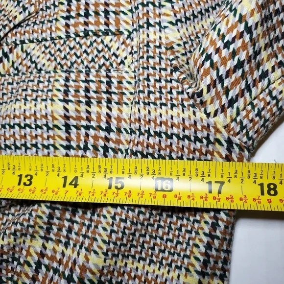 CAbi Pastime Brown and Yellow Houndstooth Plaid Blazer Jacket Sz 4