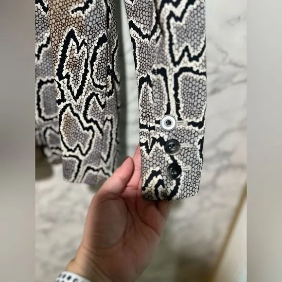 Cabi Python Snakeskin Animal Print Double Breasted Ponte Knit Blazer