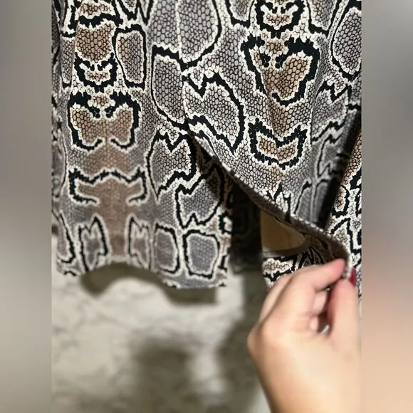 Cabi Python Snakeskin Animal Print Double Breasted Ponte Knit Blazer