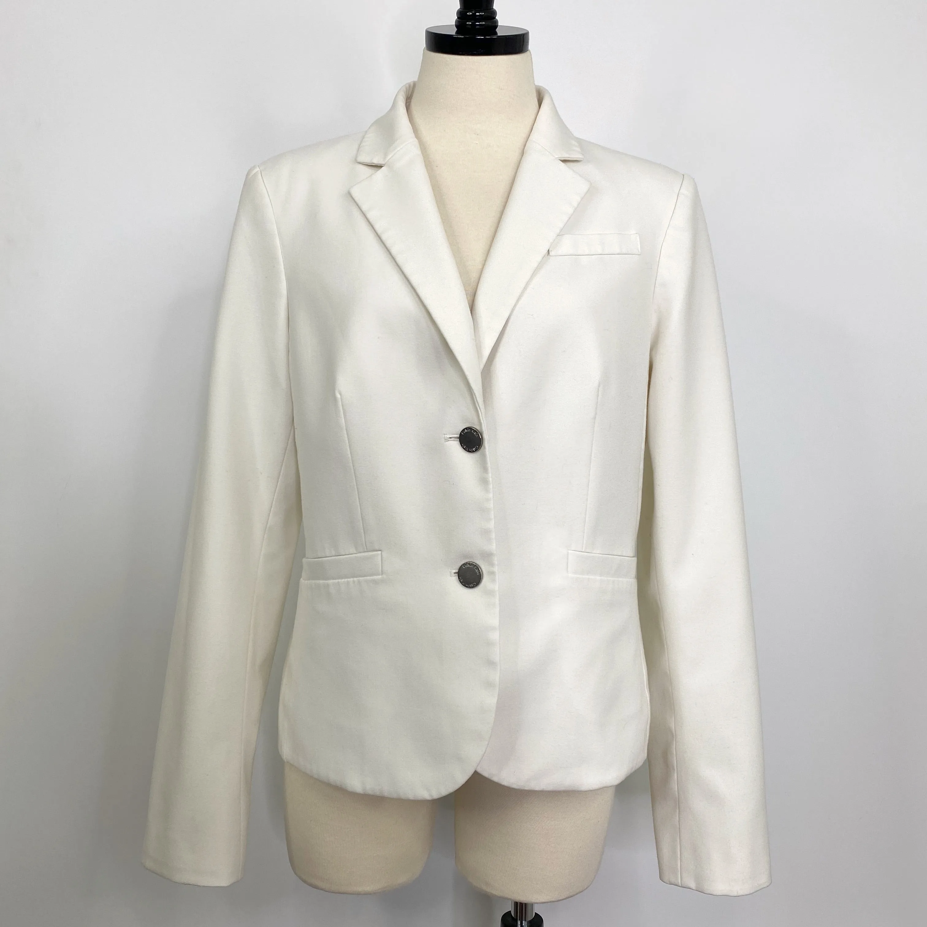 Calvin Klein Ivory White Two Button Blazer