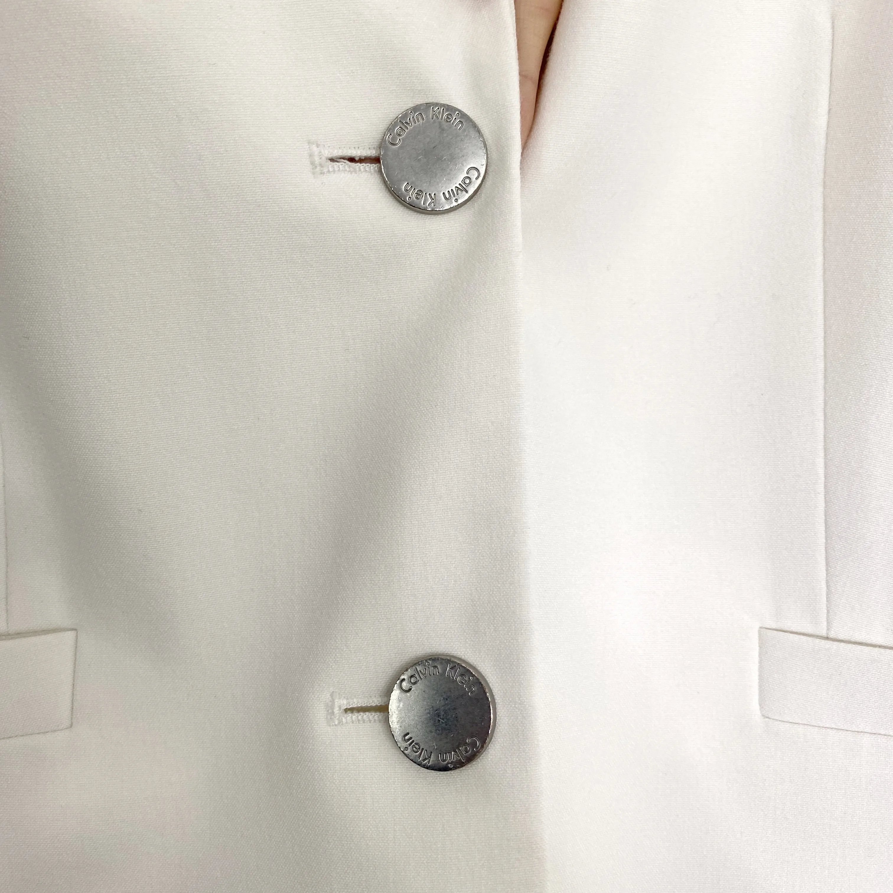 Calvin Klein Ivory White Two Button Blazer