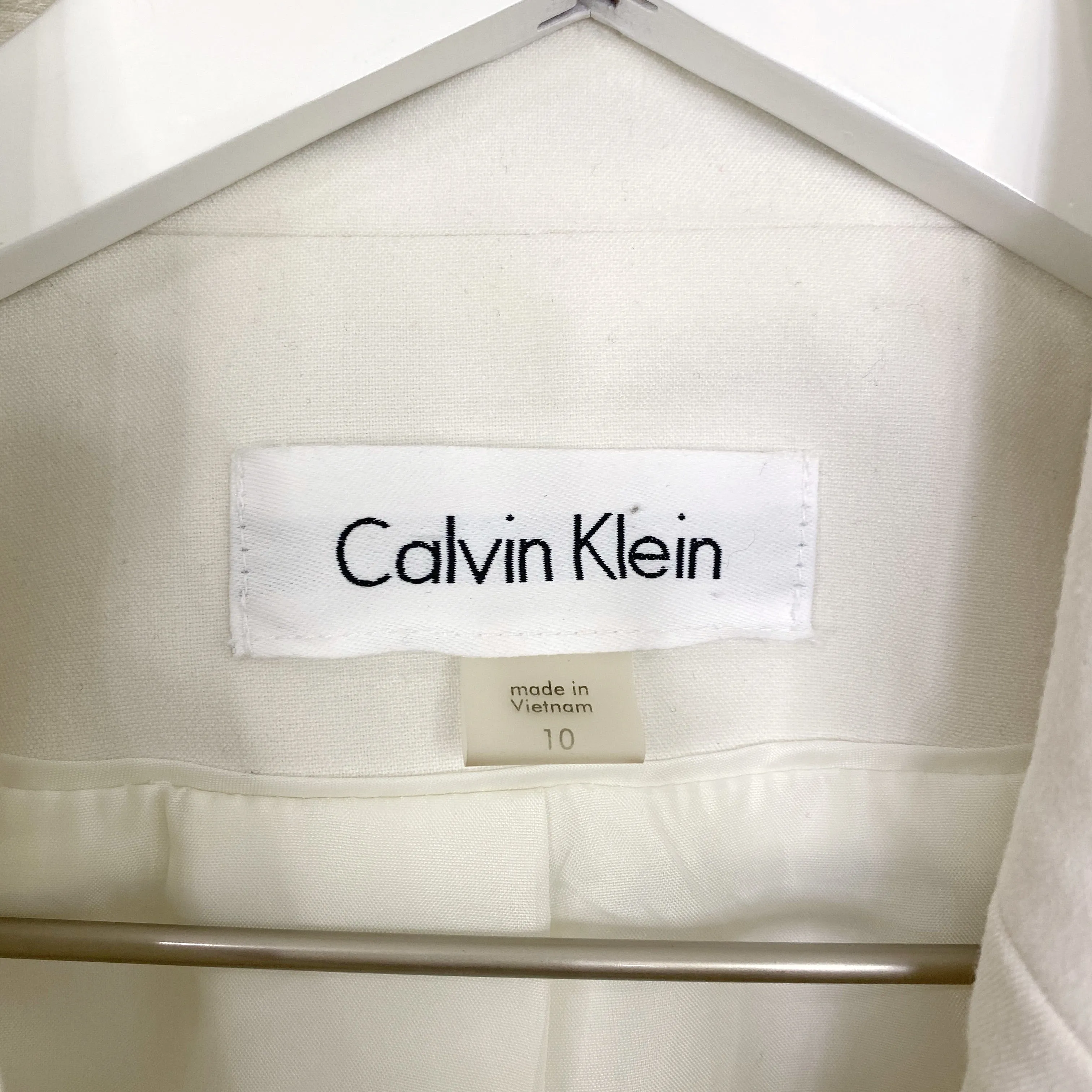 Calvin Klein Ivory White Two Button Blazer
