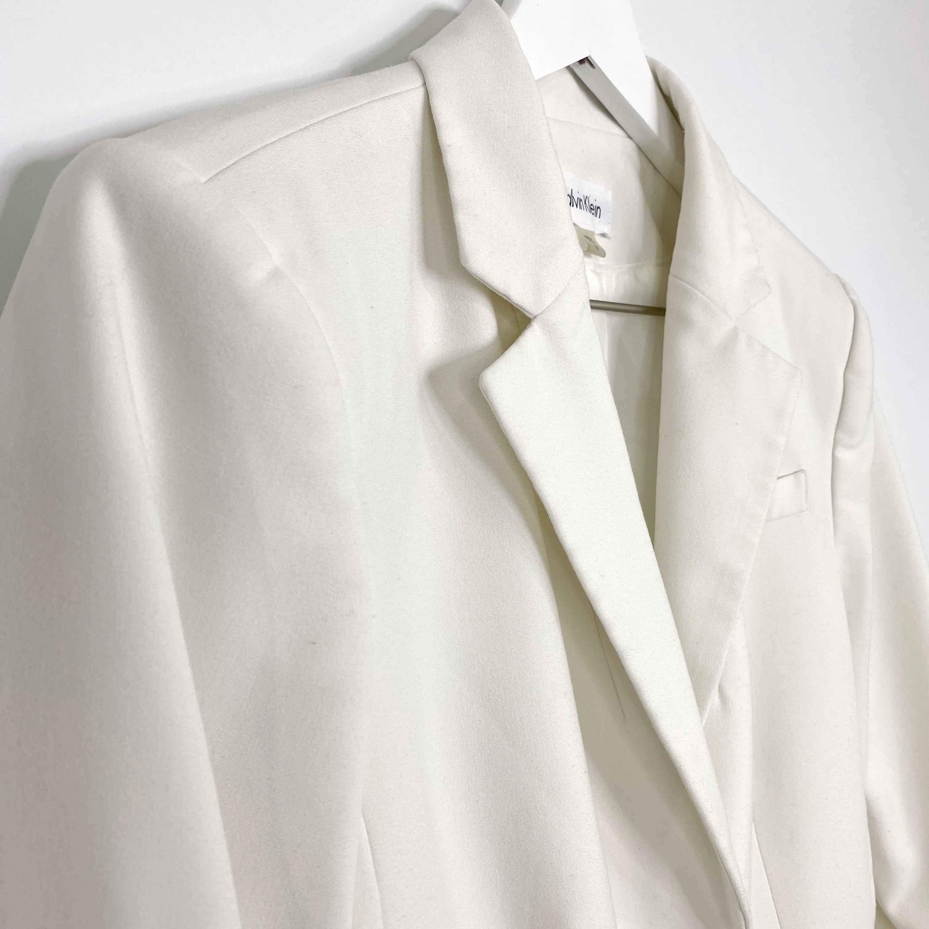 Calvin Klein Ivory White Two Button Blazer