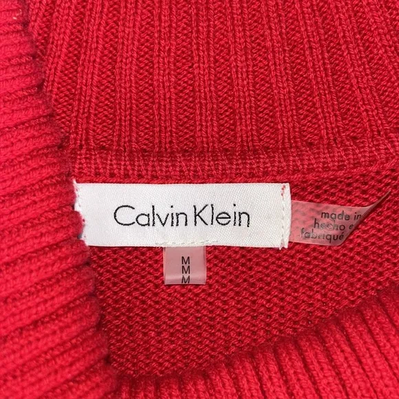 Calvin Klein Red and Black Cowl neck Lightweight Sweater -Size Medium