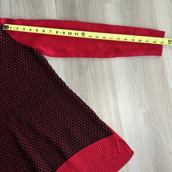 Calvin Klein Red and Black Cowl neck Lightweight Sweater -Size Medium