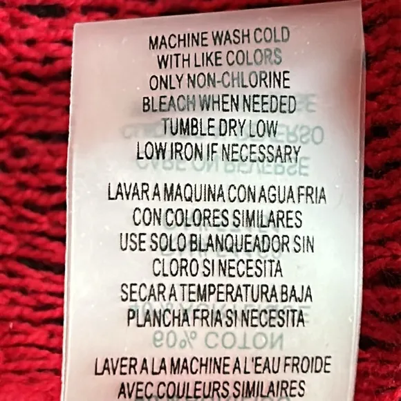 Calvin Klein Red and Black Cowl neck Lightweight Sweater -Size Medium