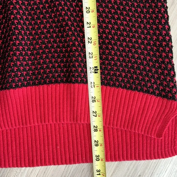 Calvin Klein Red and Black Cowl neck Lightweight Sweater -Size Medium