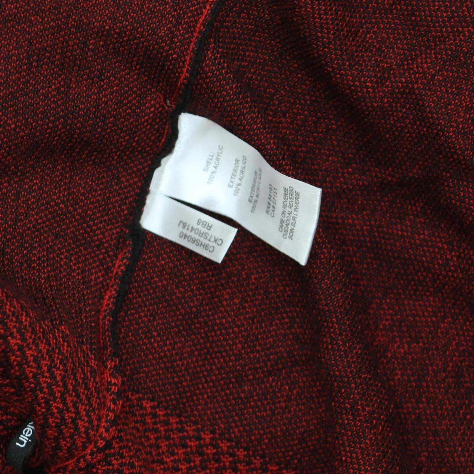 Calvin Klein Womens Lightweight Cowl Neck Pullover Sweater Red / Black L