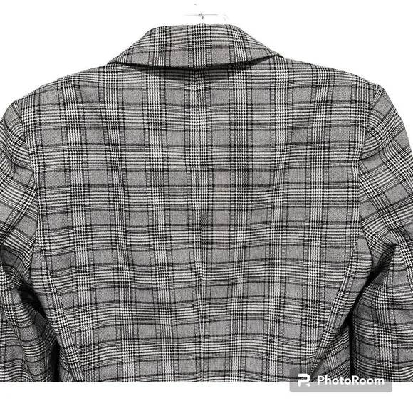 Calvin Klein Women's Petite‎ Plaid Single-Button Blazer size 2
