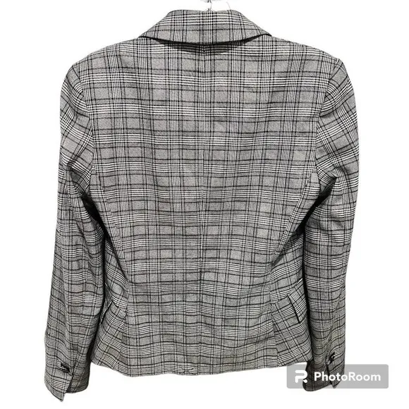 Calvin Klein Women's Petite‎ Plaid Single-Button Blazer size 2