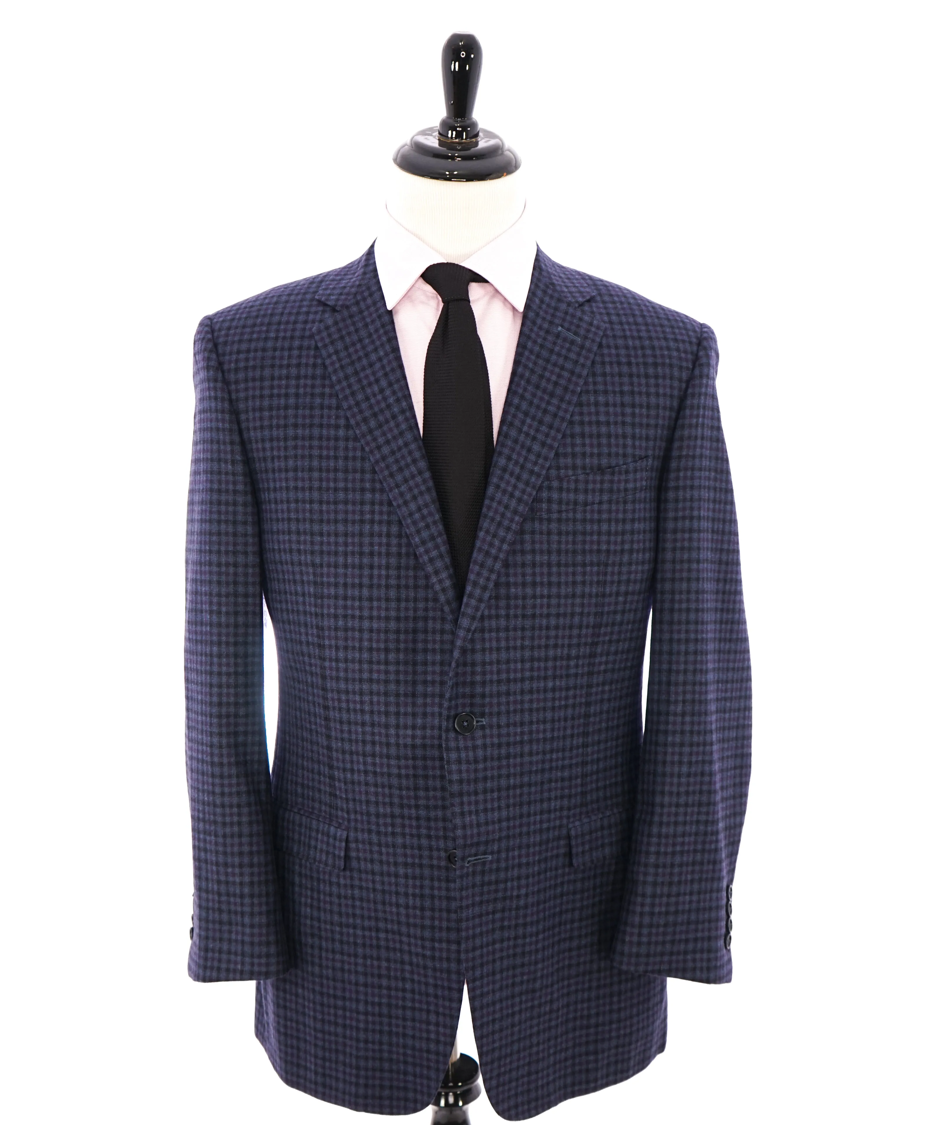 CANALI - Navy & Purple Plaid Check Blazer - 44L