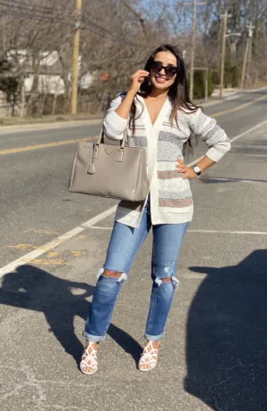 CARMEN RIB KNIT CARDIGAN (OATMEAL)