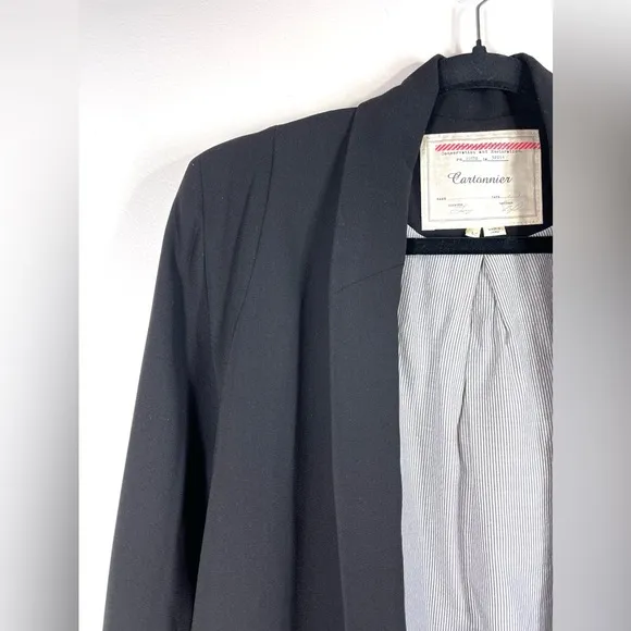 Cartonnier Women’s Black Single Breasted Open Front Blazer Size Large
