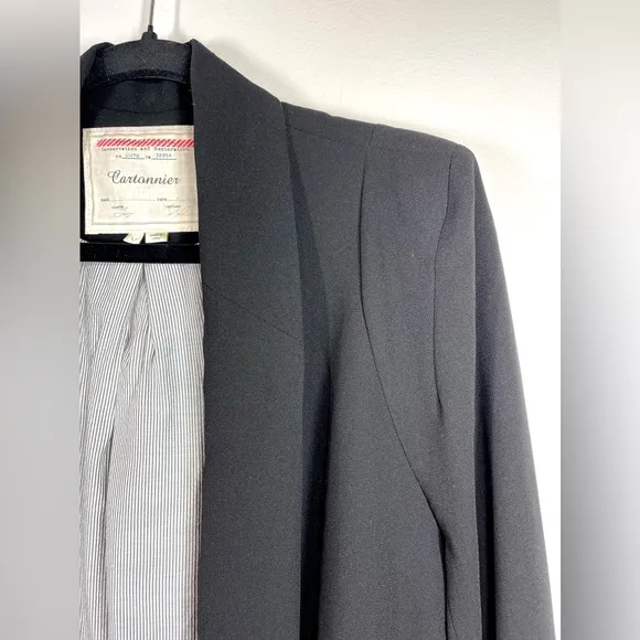 Cartonnier Women’s Black Single Breasted Open Front Blazer Size Large
