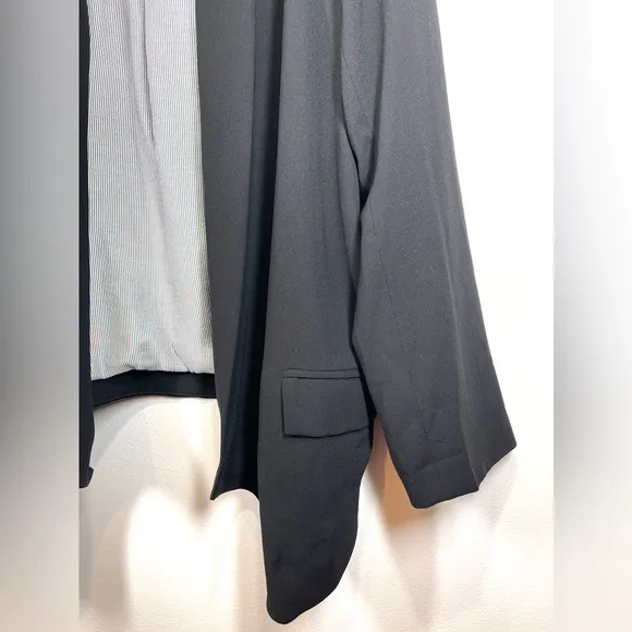 Cartonnier Women’s Black Single Breasted Open Front Blazer Size Large
