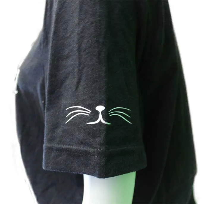 Cat Mom Short Sleeve V-neck Tee Shirt-Black