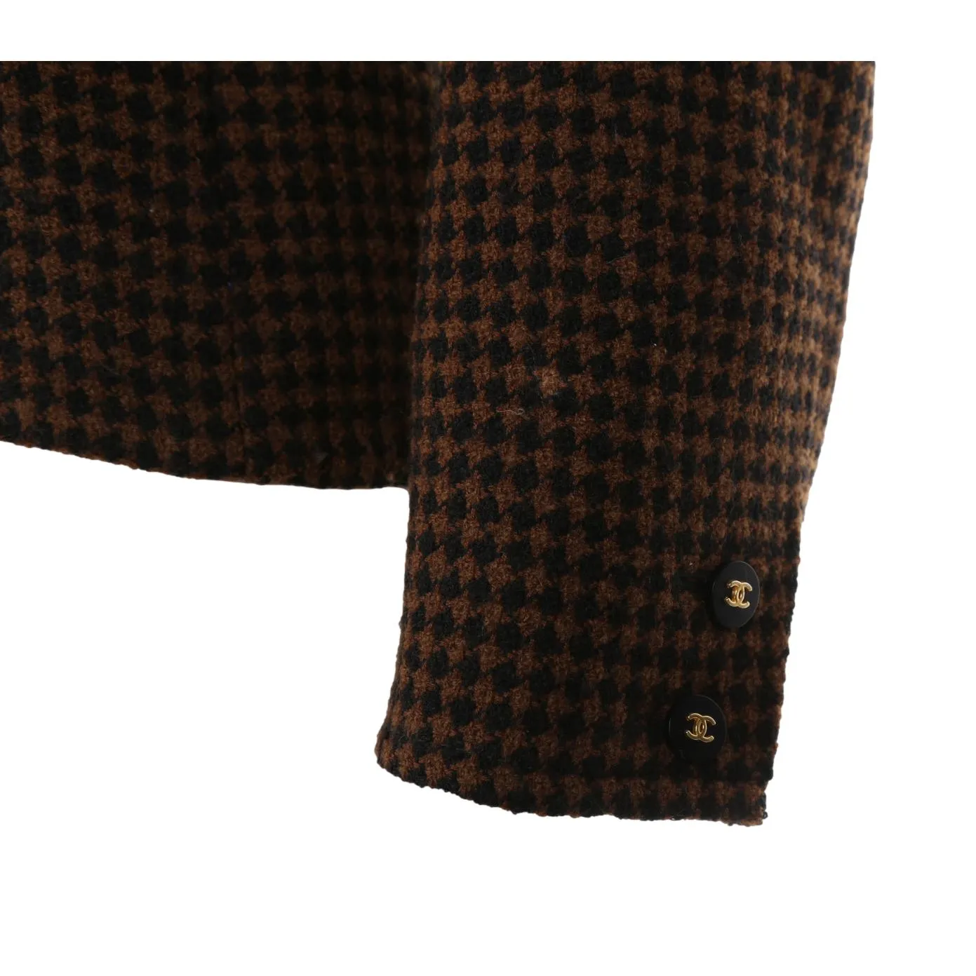 Chanel Brown Plaid Wool Blazer
