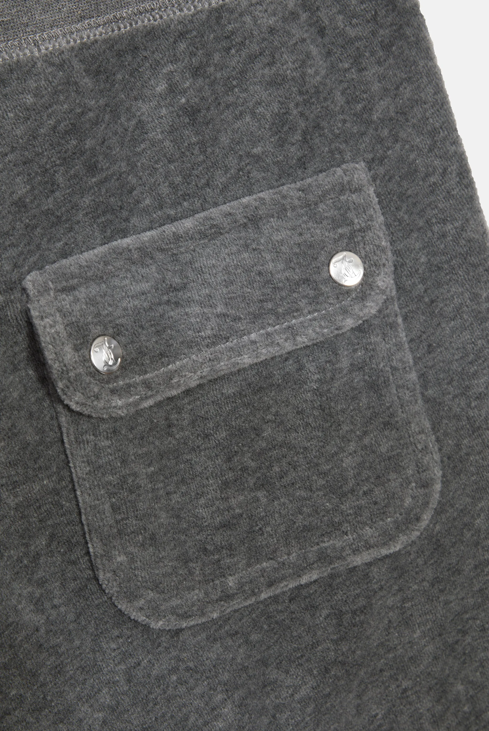 CHARCOAL MARL LOW RISE FLARE COTTON VELOUR TRACK PANT