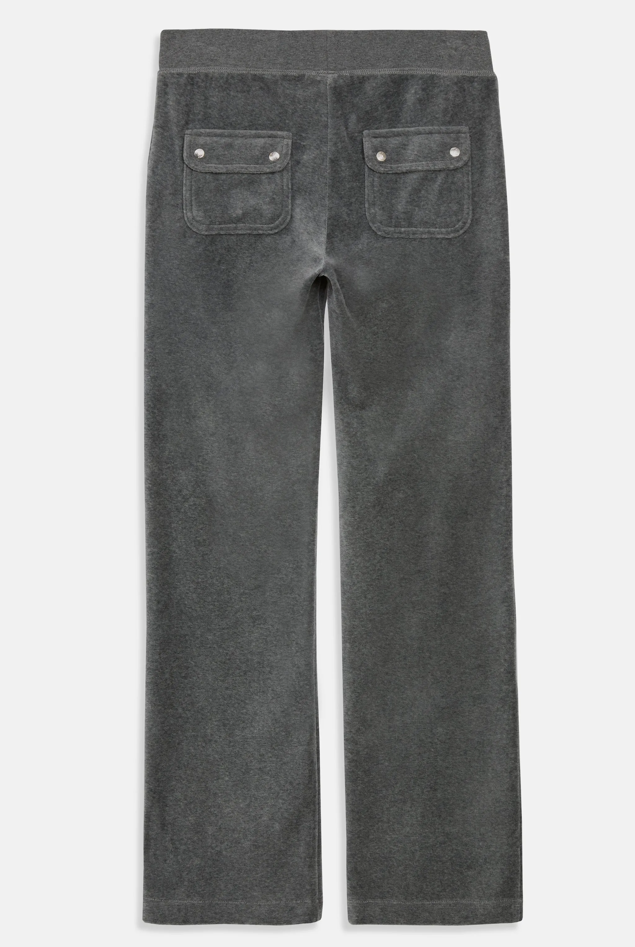 CHARCOAL MARL LOW RISE FLARE COTTON VELOUR TRACK PANT