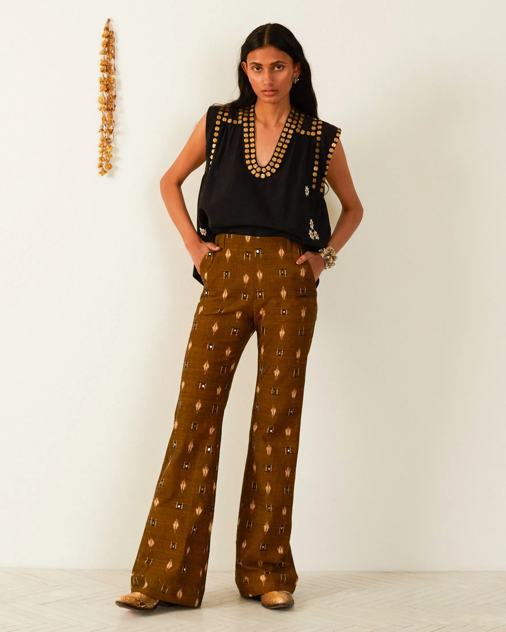 Charlie Bronze Ikat Mirror Pant