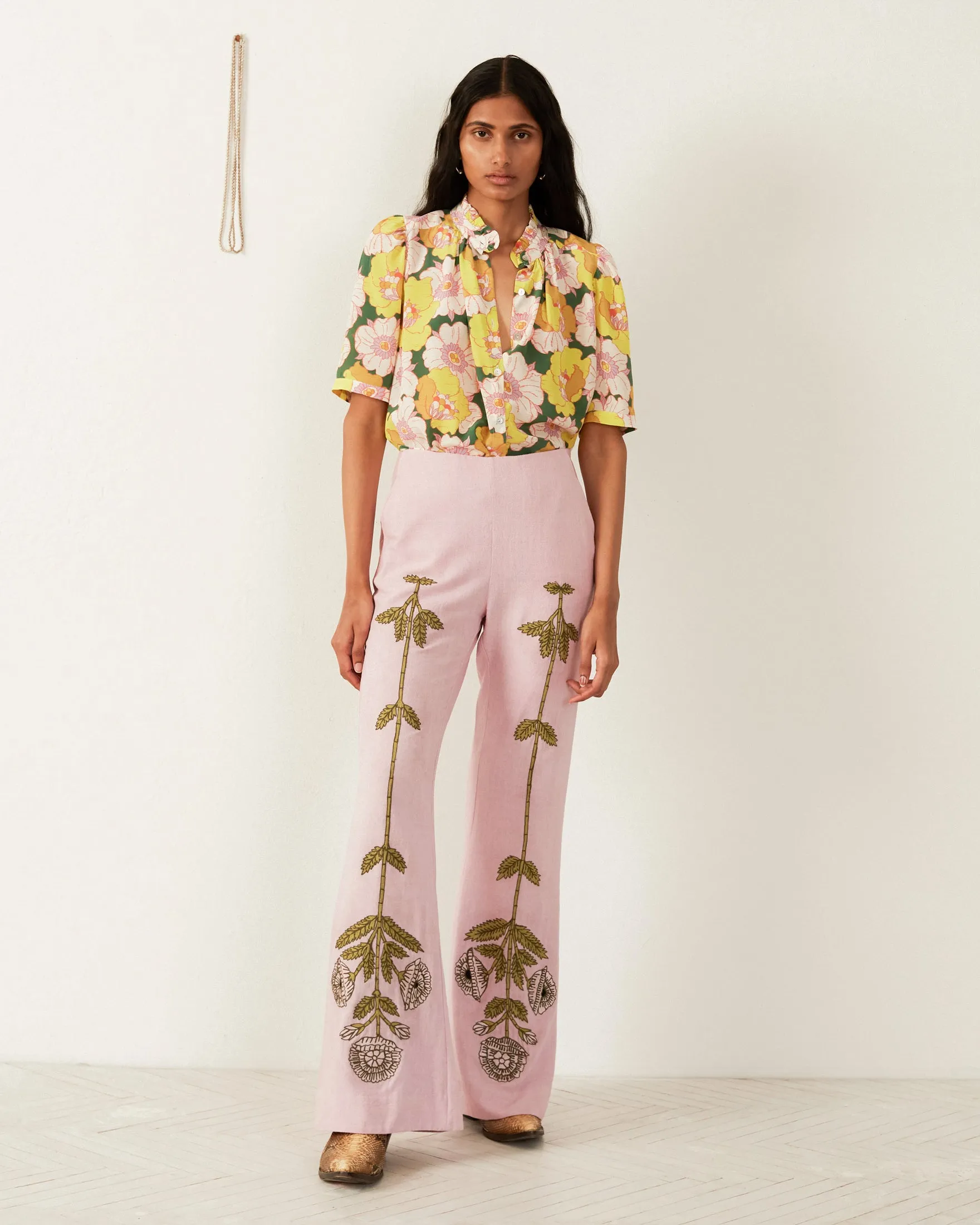 Charlie Crocus Embroidered Pant