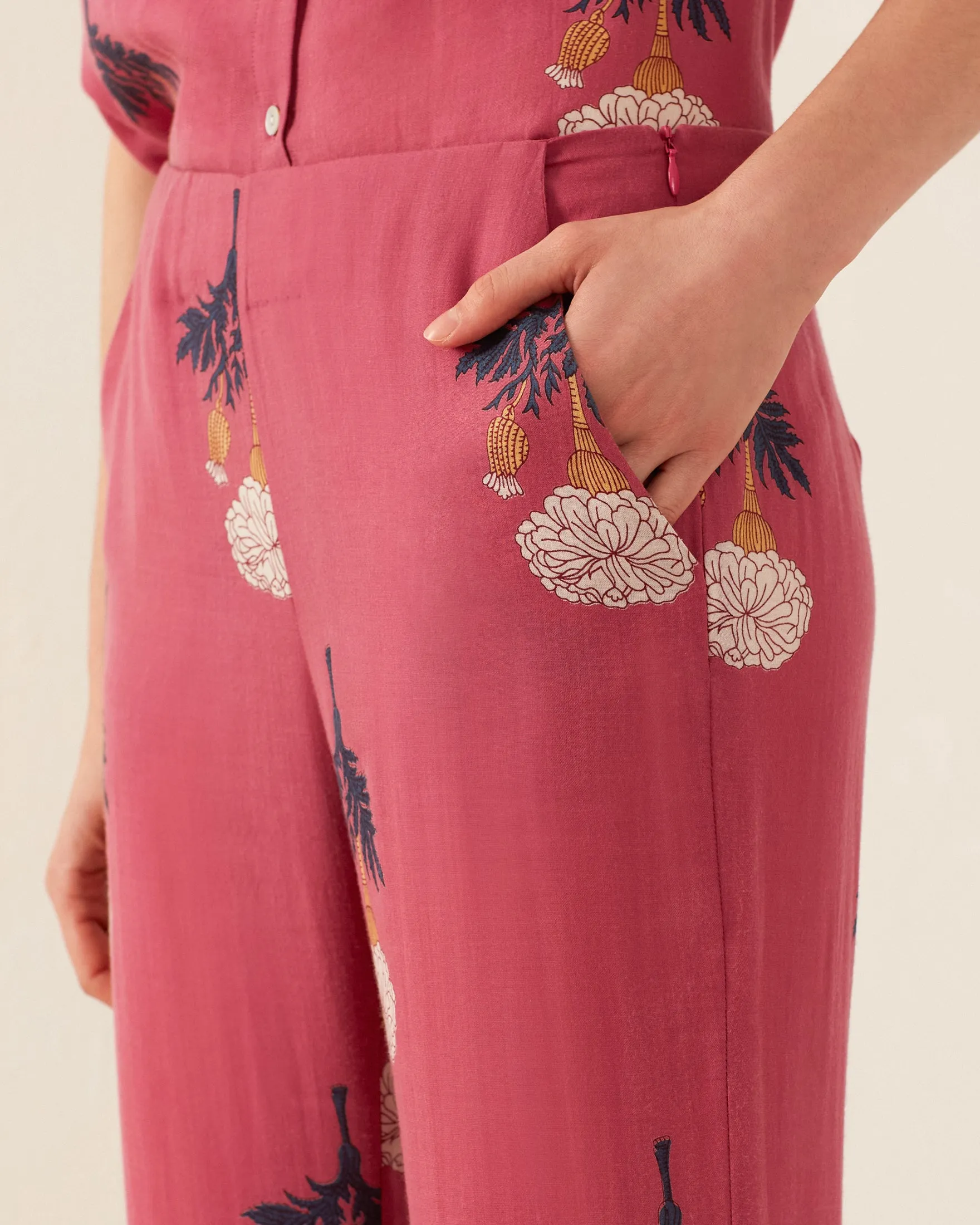 Charlie Hibiscus Rose Pant
