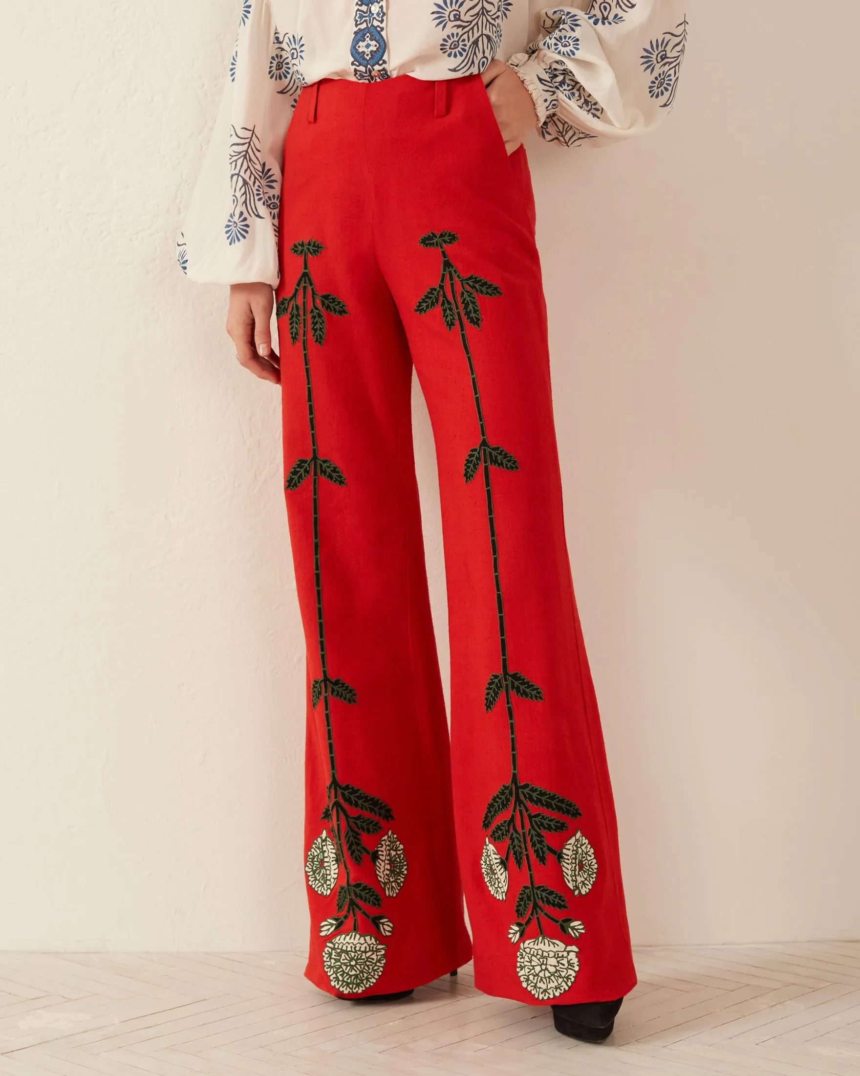 Charlie Red Bloom Pant