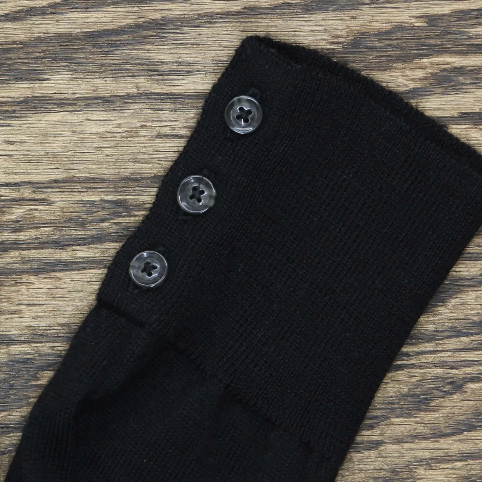 Charter Club Wool Blend V Neck Button-Sleeve Sweater Deep Black XL