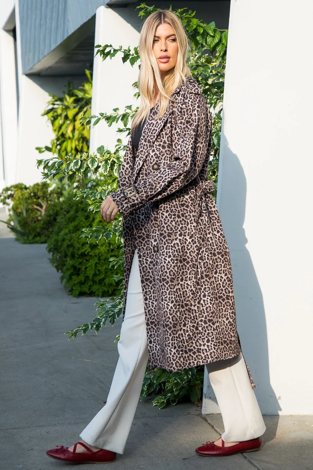 Cheetah Print Trench Coat