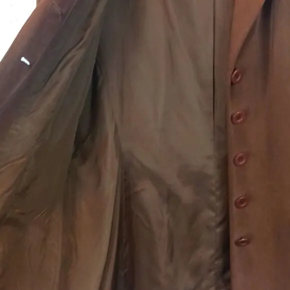 Chelsea Campbell 100% silk chocolate brown button-down blazer (12)