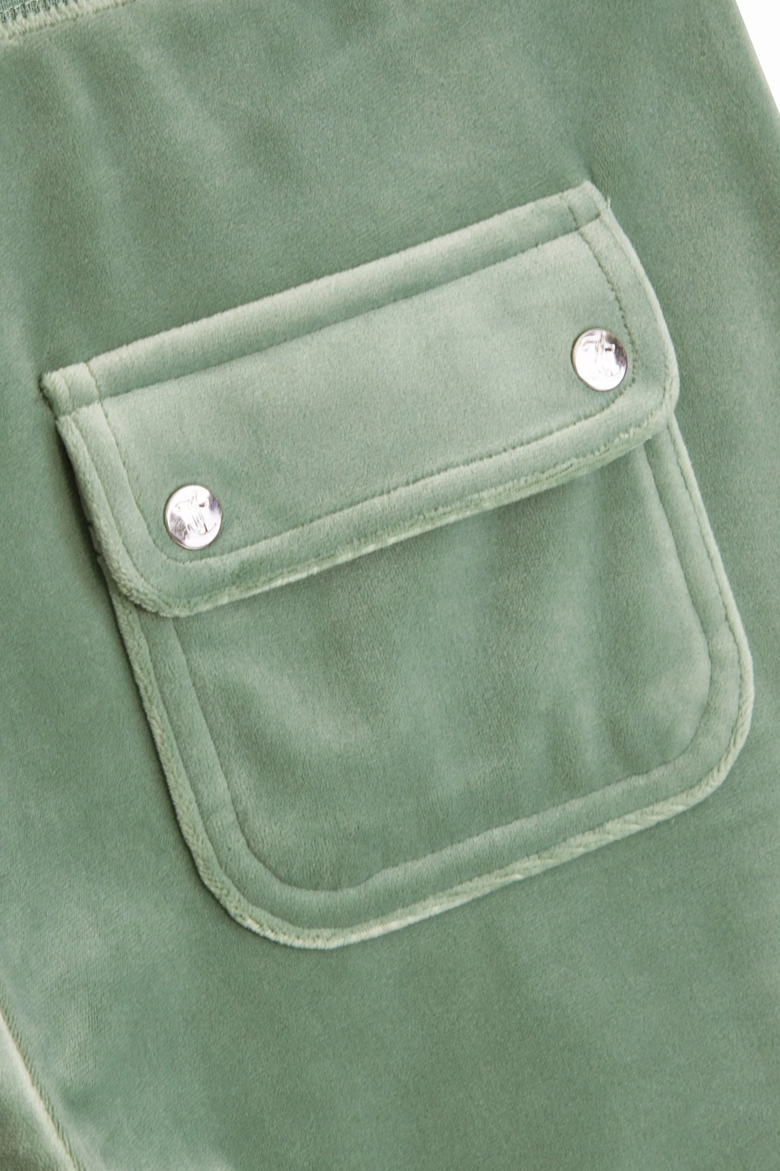 CHINOIS GREEN LOW RISE FLARE CLASSIC VELOUR TRACK PANT