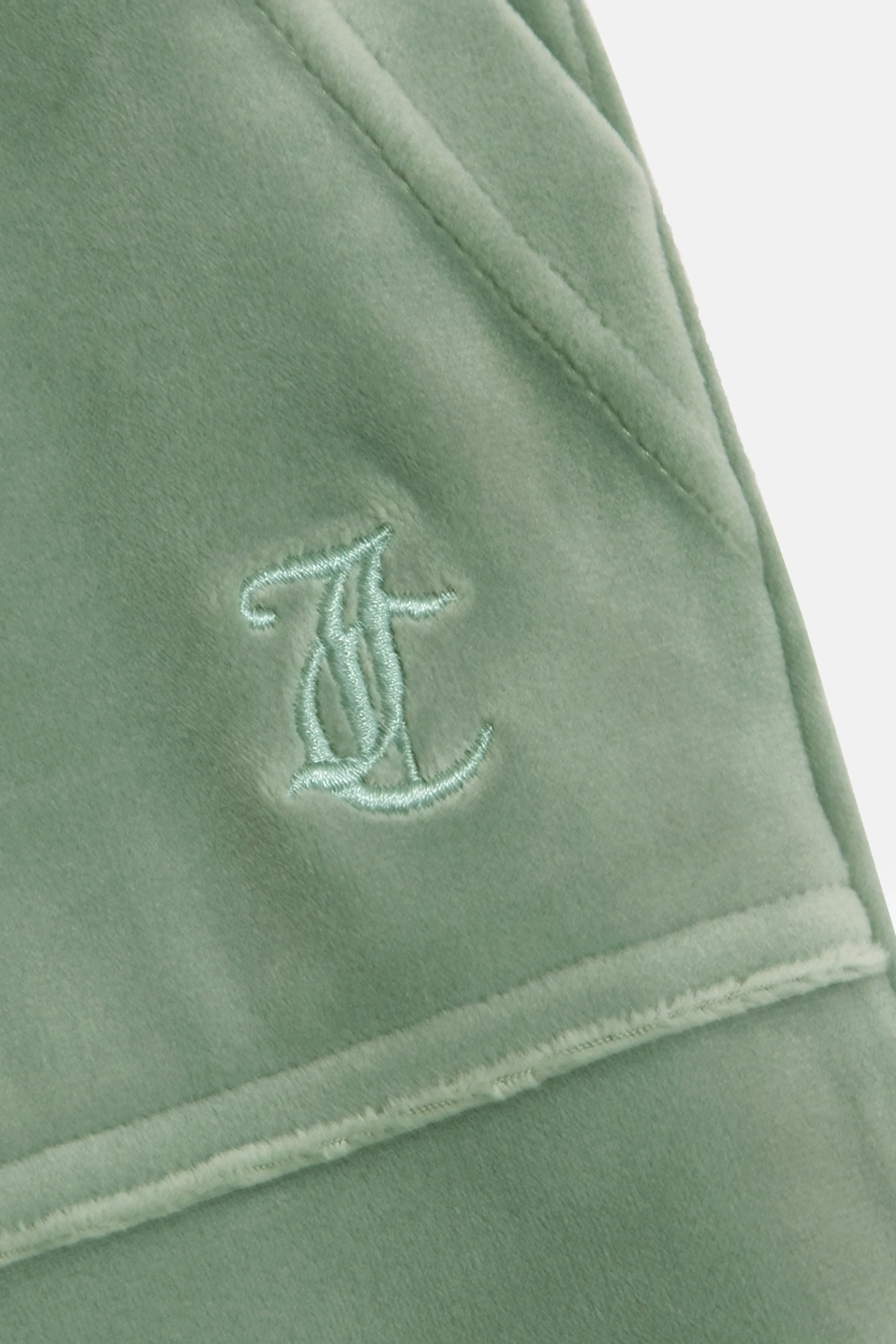 CHINOIS GREEN LOW RISE FLARE CLASSIC VELOUR TRACK PANT