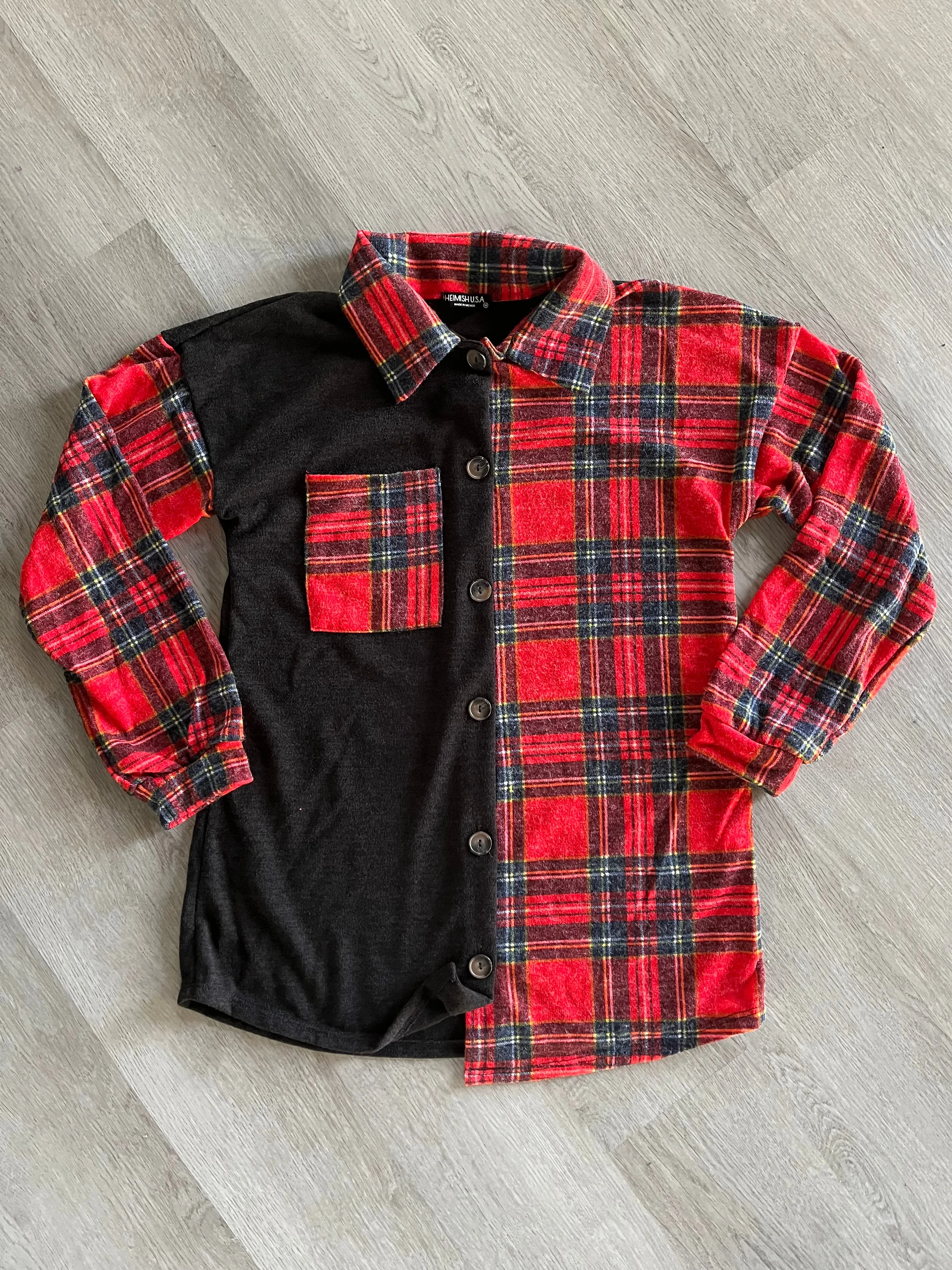 Christmas Plaid Button Up Shacket
