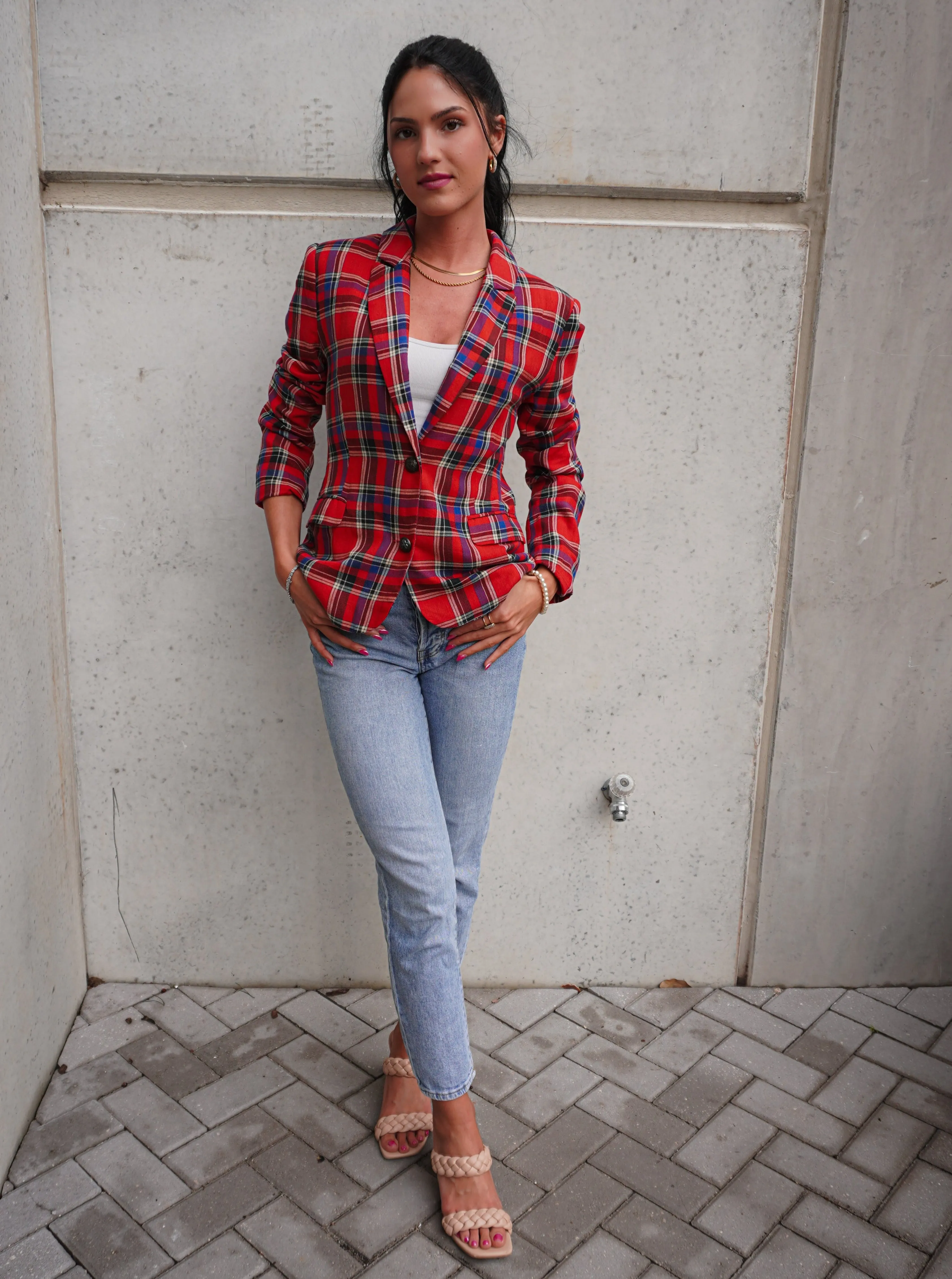 Claira Plaid Blazer