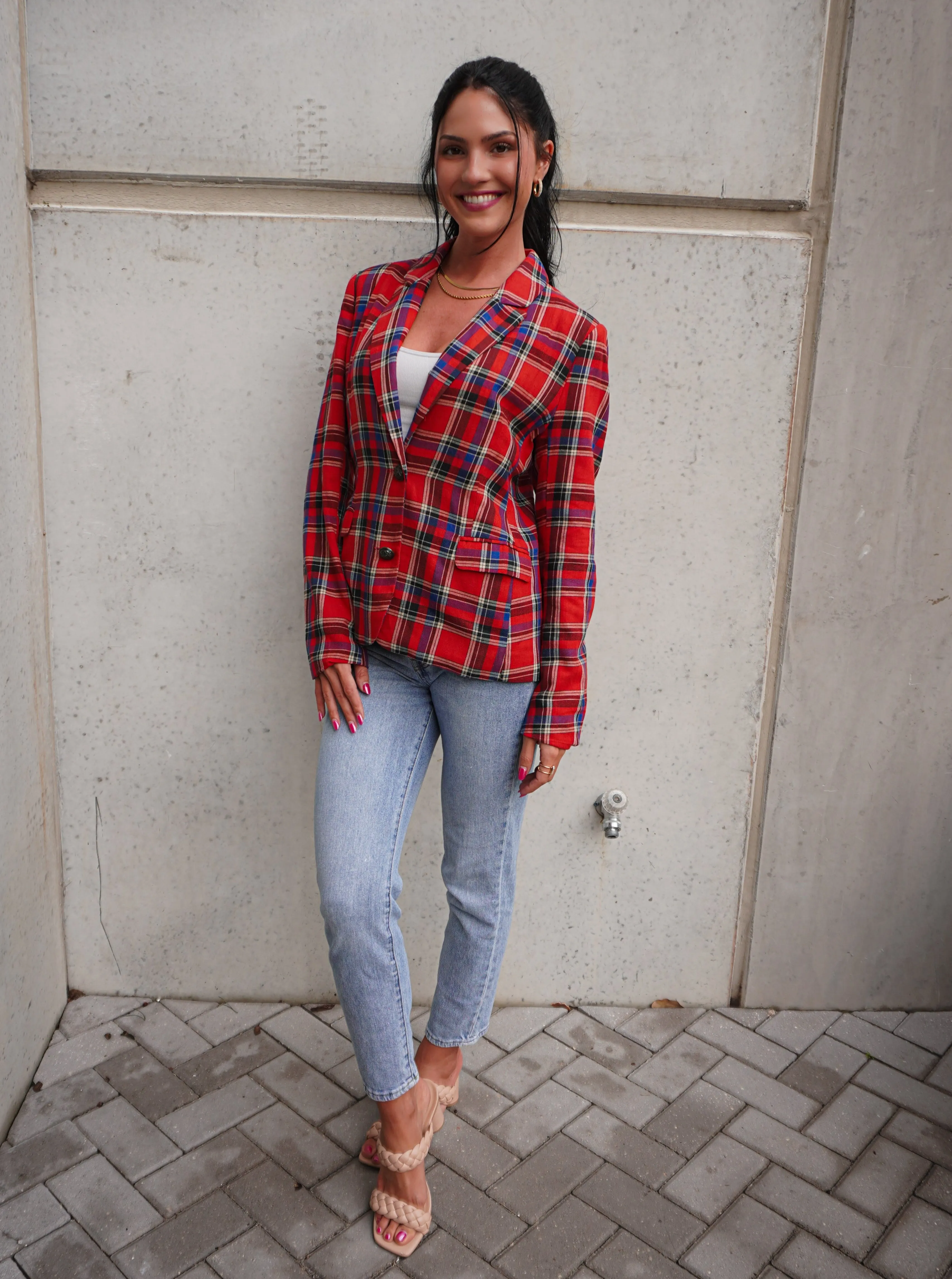 Claira Plaid Blazer