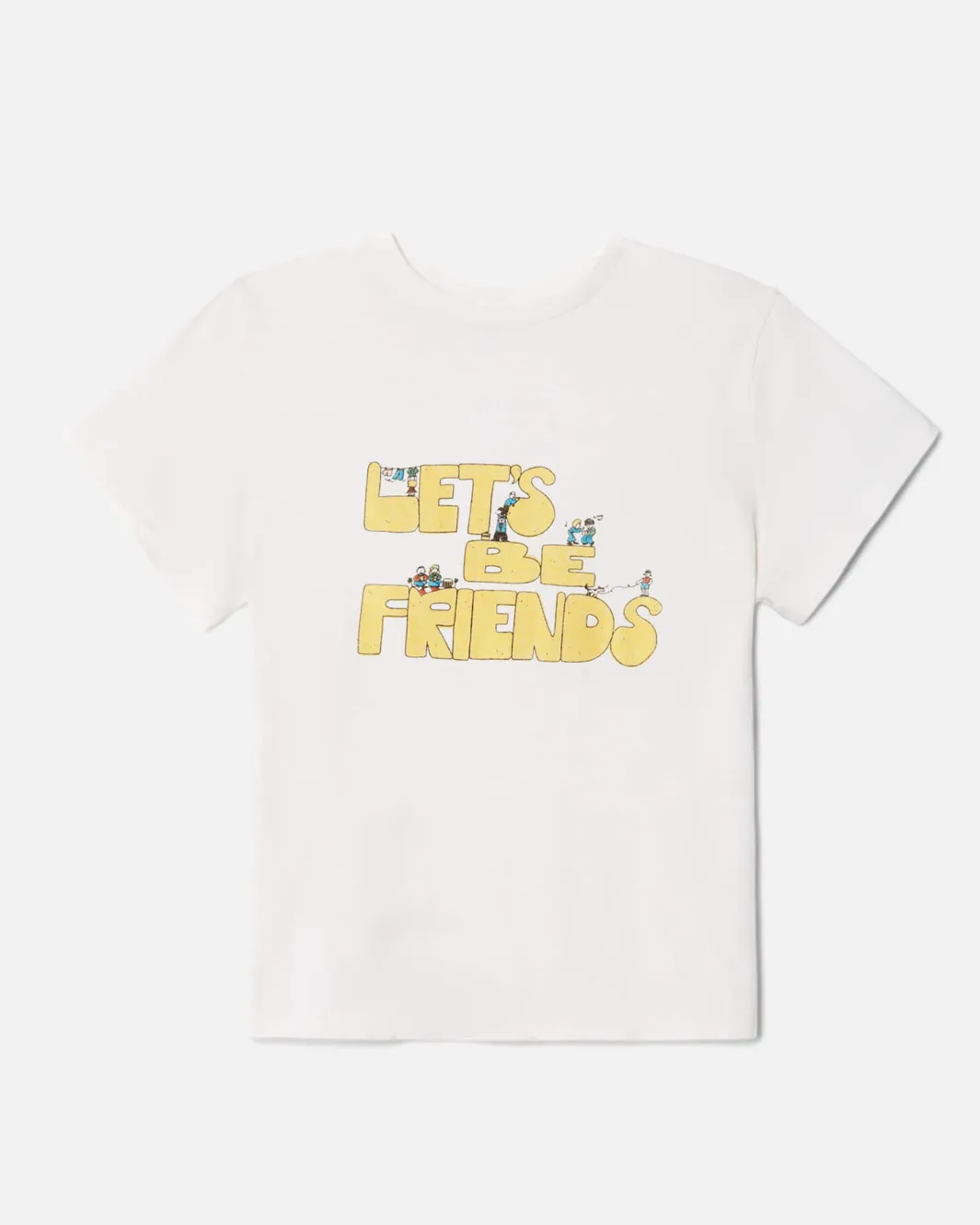 CLASSIC "LETS BE FRIENDS" TEE IN VINTAGE WHITE