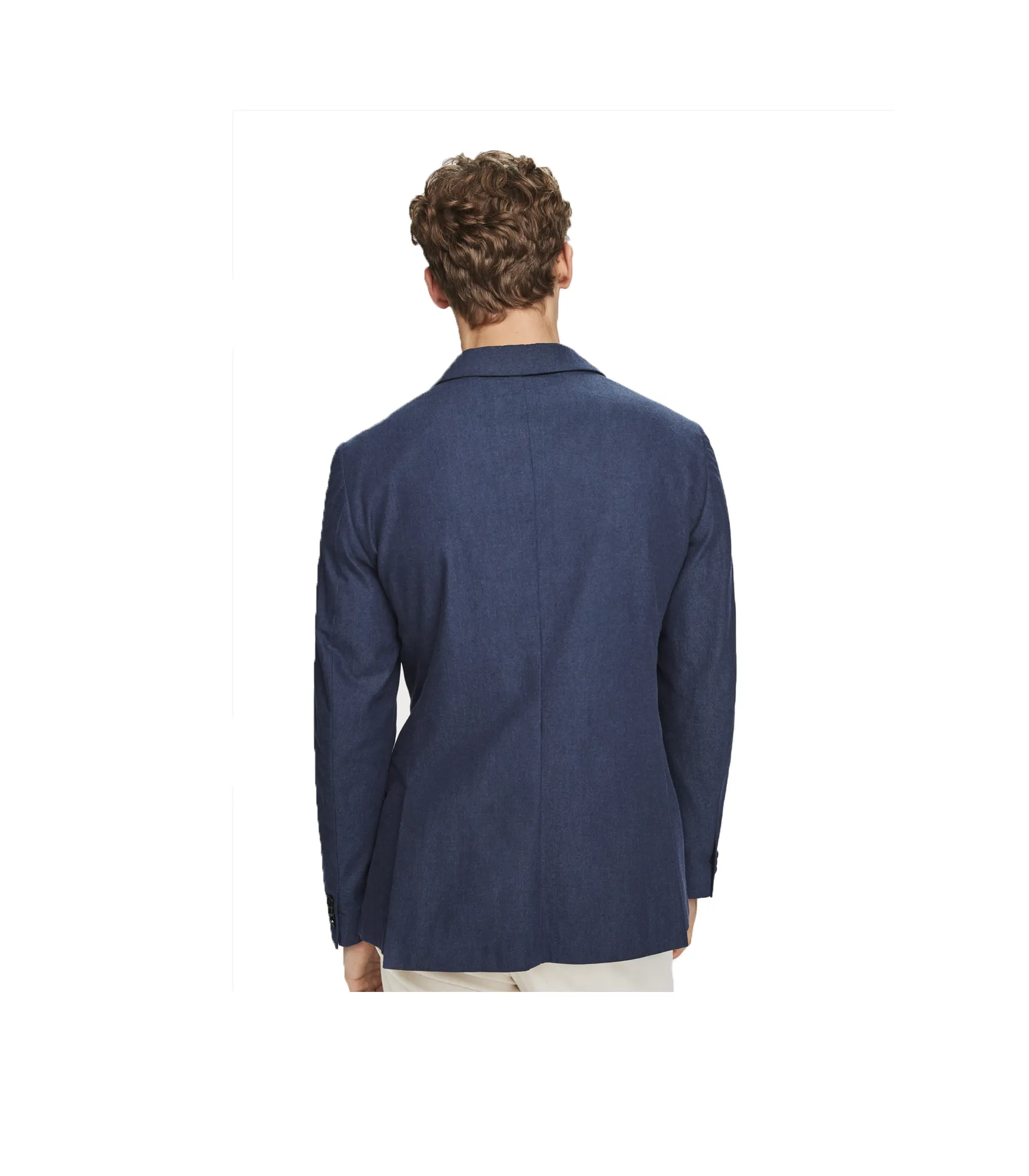 Classic Single-Breasted Chambray Blazer